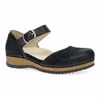Dansko Mae Ankle Strap Platform Clog In Black