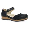 Dansko Mae Mary Jane Black Women's Black Leather Comfort Casual Shoes Ver289 In Black