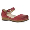 Dansko Mae Ankle Strap Platform Clog In Burgundy