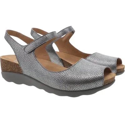Dansko Women's Marcy Metallic Sandals In Pewter In Silver