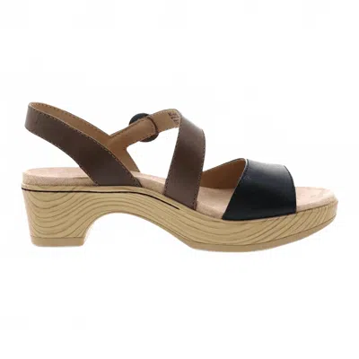 Dansko Women's Marjory Sandal In Black Tumbled Leather