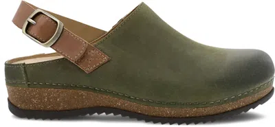 Dansko Women's Merrin Clogs In Olive Burnished