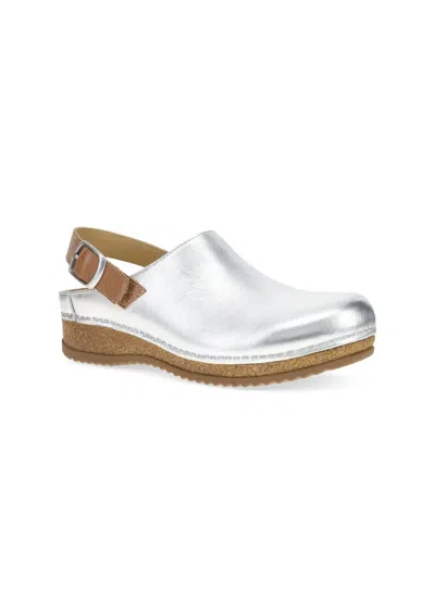 Dansko Women's Merrin Slingback Clogs In Silver