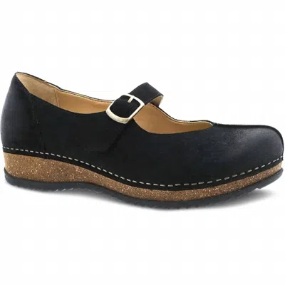 Dansko Women's Mika Burnished Suede Shoes In Black