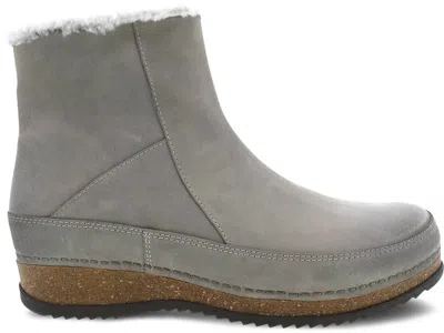 Dansko Women's Mitzy Burnished Suede Boots In Stone In Gray