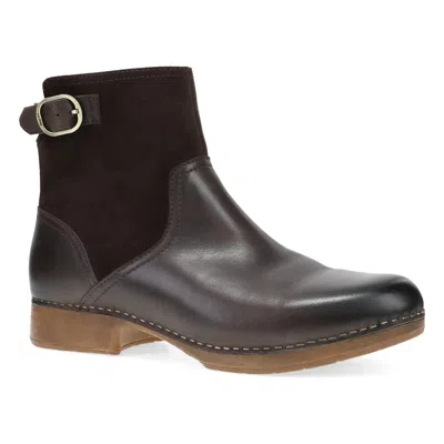 Dansko Women's Monique Bootie In Chocolate In Gold
