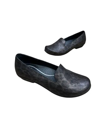 Dansko Women's Olivia Metallic Leopard Print Tailored Flat In Black/bronze In Multi