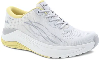 Dansko Women's Pace Mesh Shoes In White/yellow In Multi