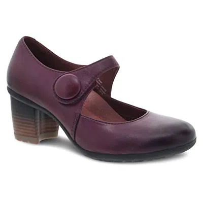 Dansko Women's Page Waterproof Burnished Heels In Wine In Multi