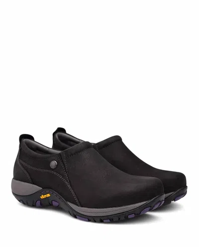 Dansko Women's Patti Slip Ons Shoes In Black Milled Nubuck