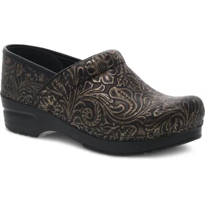 Dansko Women's Professional Clog In Black Antique Tooled