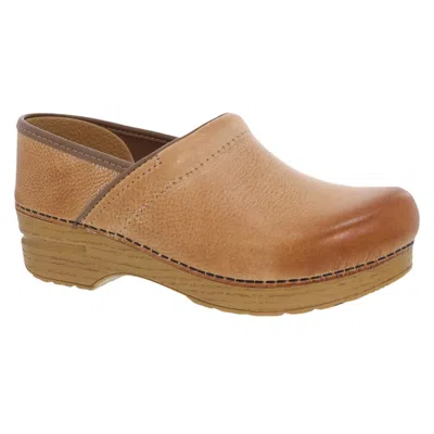 Dansko Professional Clog In Honey Distressed Leather