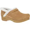 Dansko Women's Professional Cozy Suede Clogs In Light Brown In Brown