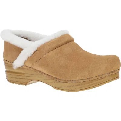 Dansko Women's Professional Cozy Suede Clogs In Light Brown
