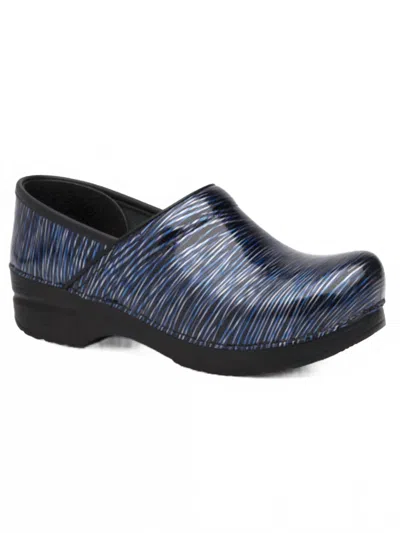 Dansko Women's Professional Patent Clogs In Wavy Stripes In Multi
