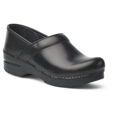 Dansko Narrow Pro Cabrio Womens Leather Round Toe Clogs In Black