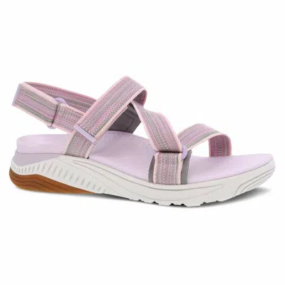 Dansko Women's Rayna Adjustable Strappy Sandals In Lilac Multi Webbing In Purple