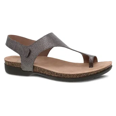 Dansko Women's Reece Leather Sandal In Pewter