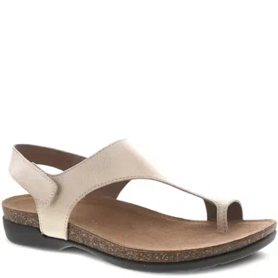 Dansko Women's Reece Sandals In Linen Milled Burnished In White