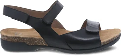 Dansko Women's Ronda Sandals In Black Waxy Burnished In Multi