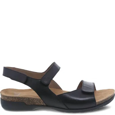 Dansko Women's Ronda Sandals In Black Waxy Burnished In Multi