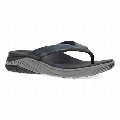 Dansko Women's Rosemary Flip Flop In Black Calf