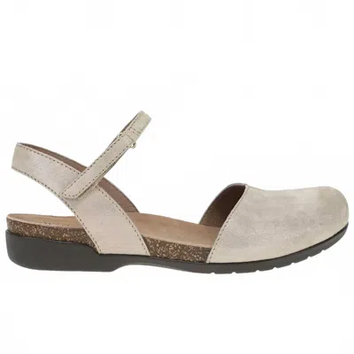 Dansko Women's Rowan Sandal In Beige Sparkle Suede In Neutral