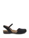 Dansko Rowan Milled Sports Slingback In Black Nubuck In Black