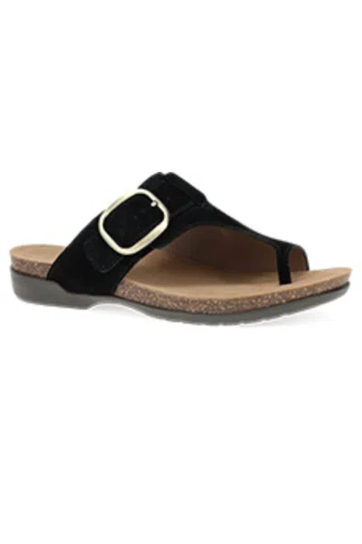 Dansko Women's Rylee Leather Sandals In Black Suede