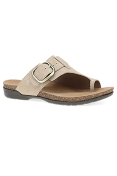 Dansko Women's Rylee Leather Sandals In Sand Suede In Gold