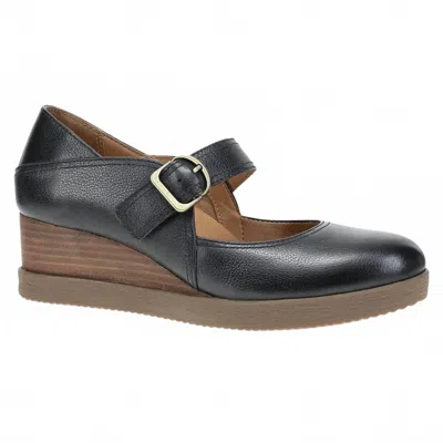 Dansko Women's Sandy Wedge Mary Jane In Black Waterproof Milled