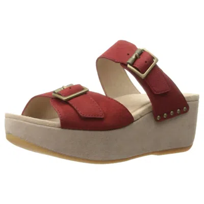 DANSKO WOMEN'S SELMA PLATFORM SLIDE IN RED NUBUCK