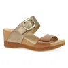Dansko Shannon Platform Wedge Slide Sandal In Gold