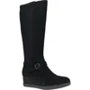 Dansko Women's Shelia Waterproof Suede Tall-shaft Boot In Black In Burgundy