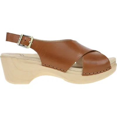 Dansko Women Sloane Wedge Sandal In 641400 - Tan In Multi