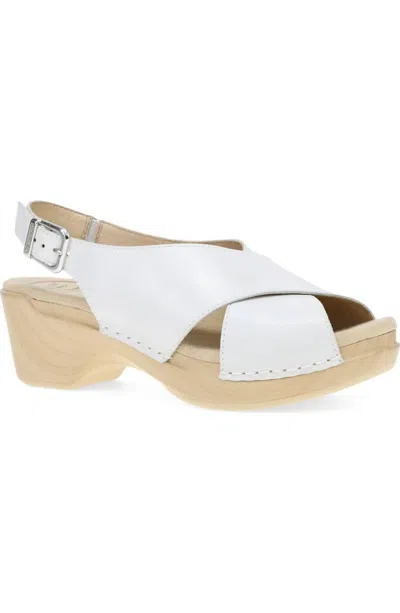 Dansko Women's Sloane Sandal In White In Multi