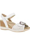 Dansko Stella Ankle Strap Platform Wedge Sandal In White