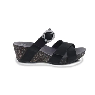 Dansko Women's Susie Sandal In Black Milled Nubuck In Multi