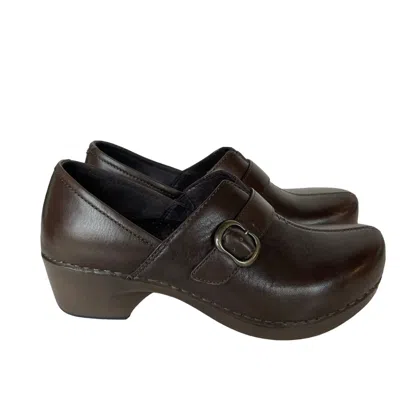 Dansko Women's Tamara Burnished Full Grain Clogs In Chocolate In Brown