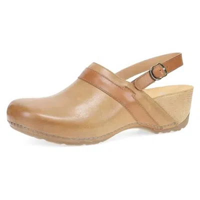 Dansko Women's Tammy Milled Burnished Mule In Tan In Brown