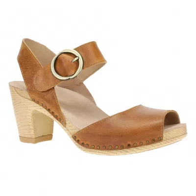Dansko Women's Tamra Sandal In Tan Pull Up In Brown