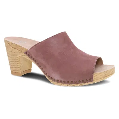 Dansko Women's Tandi Summer Slip On Heeled Mule In Rose In Pink