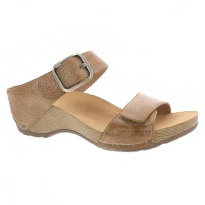 Dansko Women's Tanya Sandal In Tan Milled Burnished In Multi