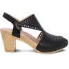 Dansko Women's Teagan Burnished Nappa Sandals In Black Burnished Nappa In Multi