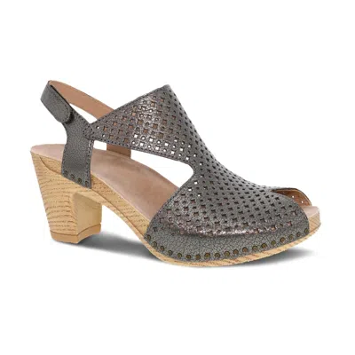 Dansko Women's Teagan Heeled Sandal In Grey Metallic In Multi