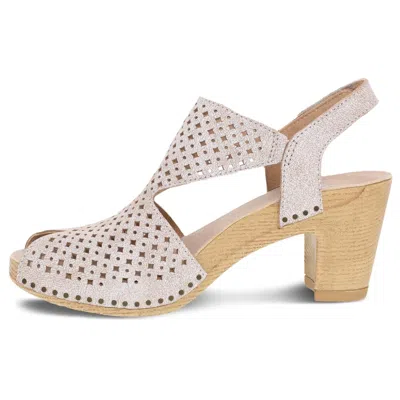 DANSKO WOMEN'S TEAGAN HEELED SANDAL IN WHITE VINTAGE LEATHER