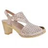 Dansko Women's Teagan Heeled Sandal In White Vintage Leather In Brown