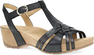 Dansko Women's Tia Woven Strap Sandal In Black