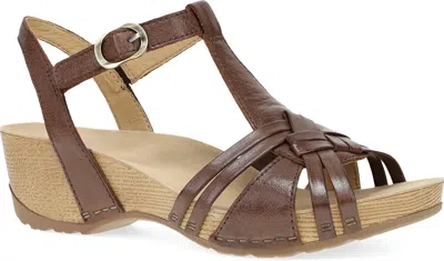 Dansko Women's Tia Woven Strap Sandal In Brown