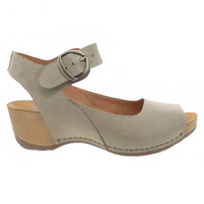 Dansko Women's Tiana Burnished Nubuck Sandal In Khaki In Green
